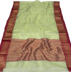 Green Chanderi Handloom Pure Katan Silk Saree - Luxurion World