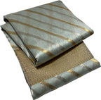 Grey Chanderi Handloom Pure Silk Stripes Design Saree - Luxurion World