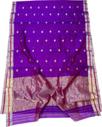 Purple Chanderi Handloom Pure Silk Saree - Luxurion World