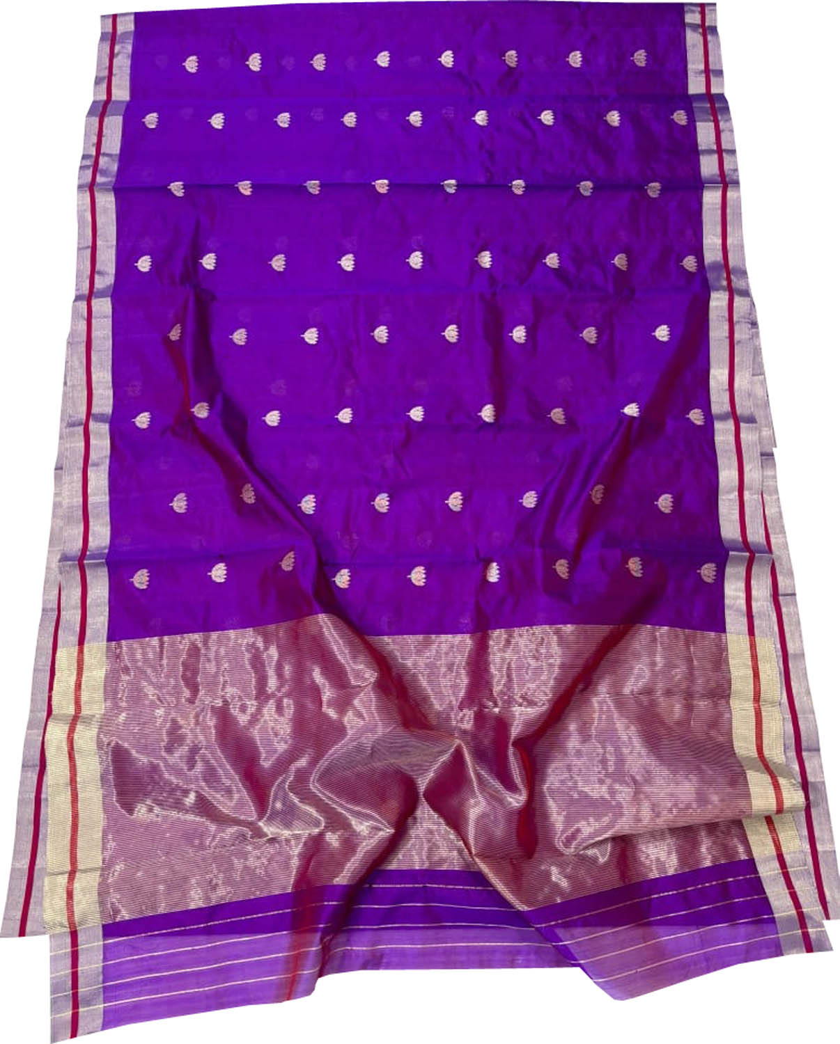 Purple Chanderi Handloom Pure Silk Saree - Luxurion World