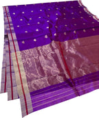 Purple Chanderi Handloom Pure Silk Saree - Luxurion World