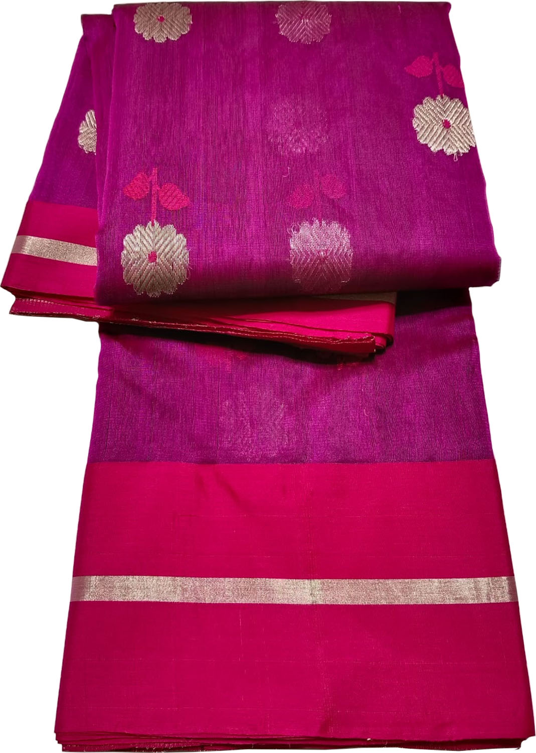 Elegant Pink Chanderi Handloom Pure Katan Silk Saree - Luxurion World