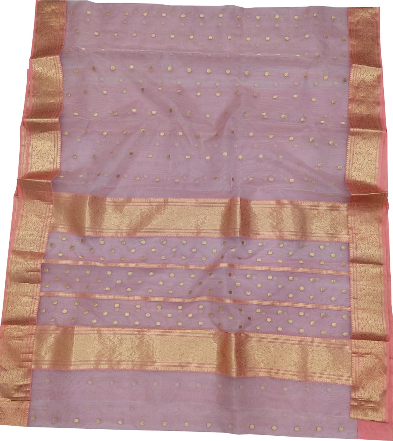 Elegant Pink Chanderi Handloom Pure Katan Silk Saree - Luxurion World