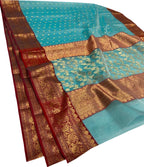 Elegant Blue Chanderi Handloom Pure Katan Silk Saree - Luxurion World