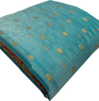 Elegant Blue Chanderi Handloom Pure Katan Silk Saree - Luxurion World