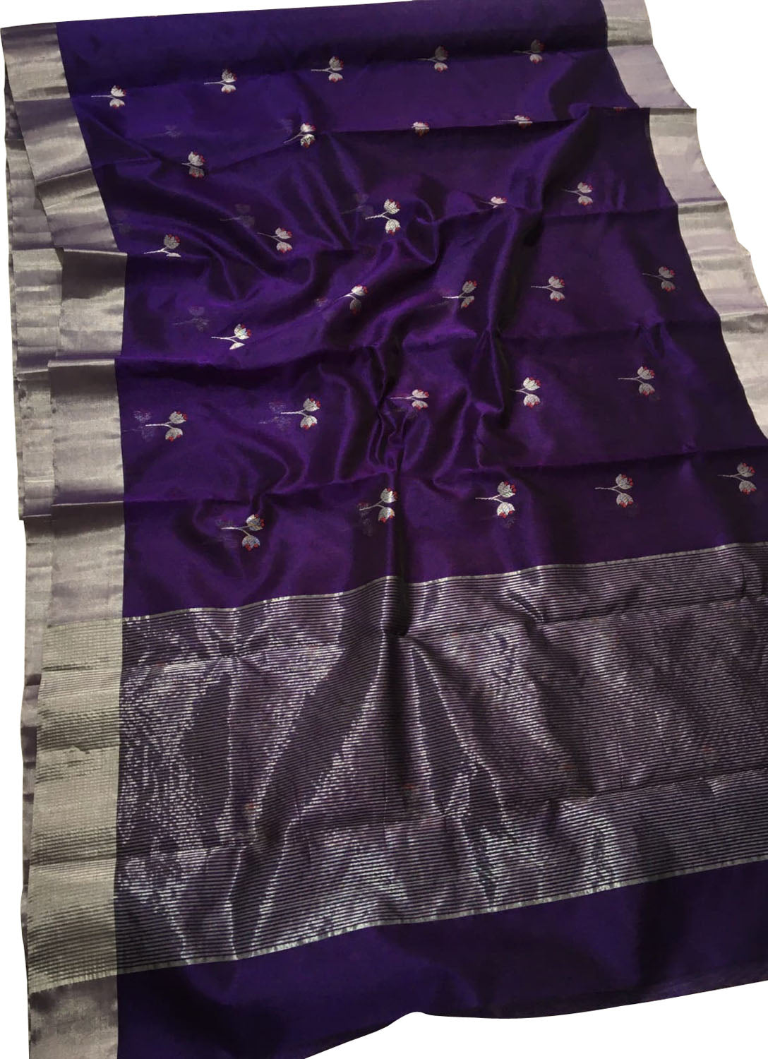 Regal Charm: Elegant Purple Chanderi Handloom Silk Saree, a Timeless Classic - Luxurion World