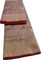 Elegant Pink Chanderi Handloom Pure Silk Saree - Luxurion World