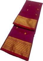 Pink Chanderi Handloom Pure Katan Silk Saree - Luxurion World