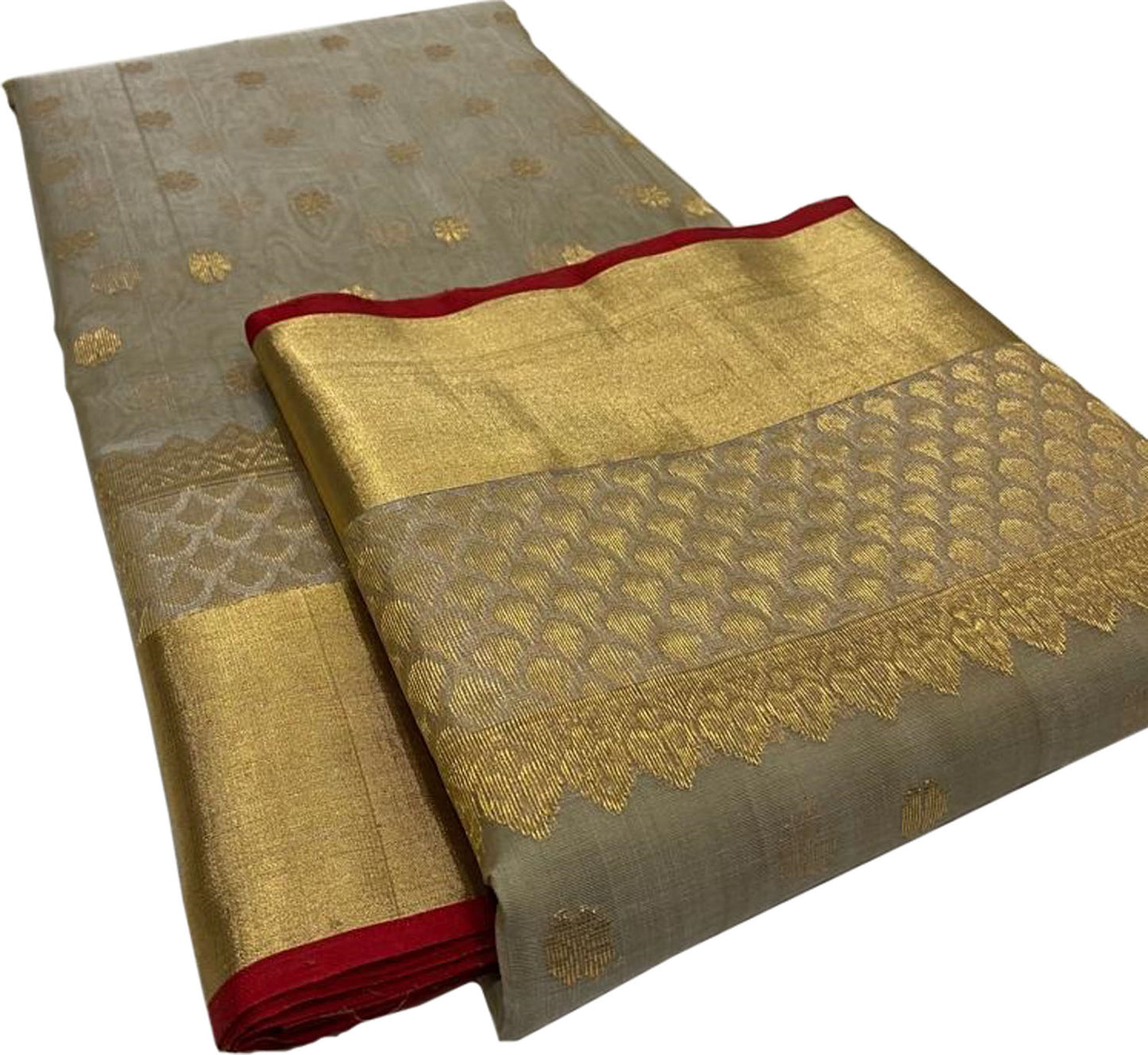 Exquisite Golden Chanderi Handloom Pure Katan Silk Saree: Timeless Elegance - Luxurion World