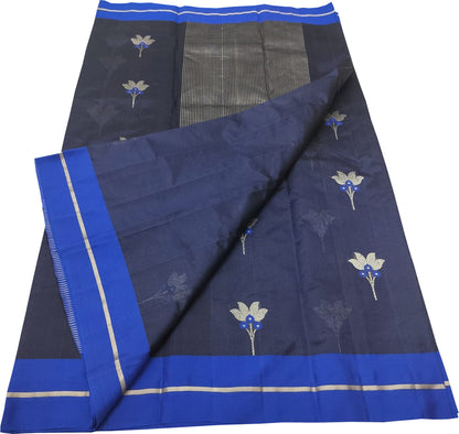 Elegant Blue Chanderi Handloom Silk Saree: A Timeless Classic - Luxurion World