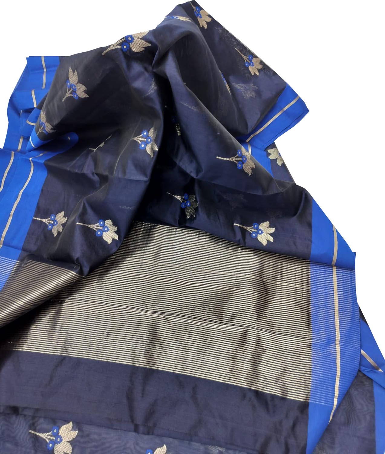 Elegant Blue Chanderi Handloom Silk Saree: A Timeless Classic - Luxurion World