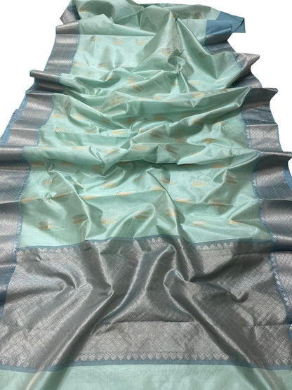 Exquisite Green Chanderi Handloom Pure Silk Saree: Timeless Elegance - Luxurion World