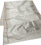 Elegant Off White Chanderi Handloom Silk Saree - Luxurion World