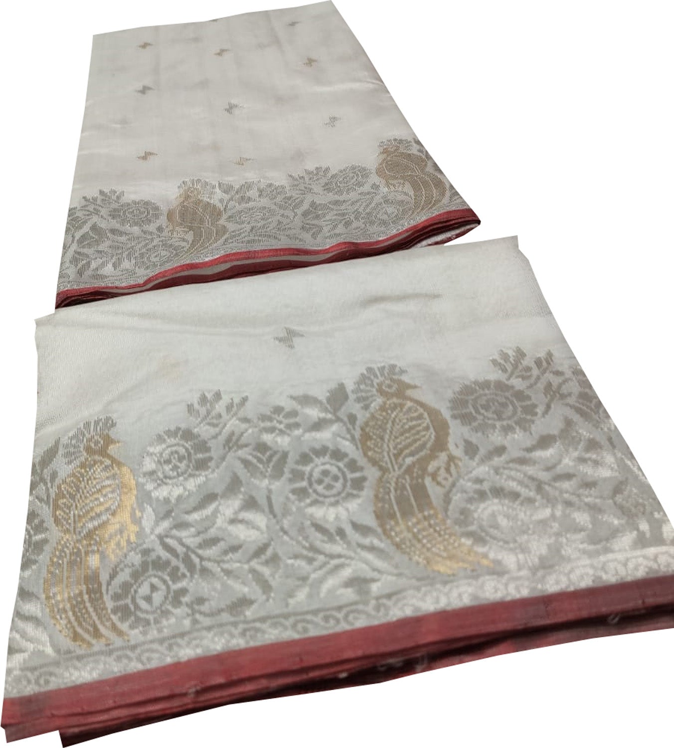 White - Traditional Handloom Chanderi Silk Saree 05