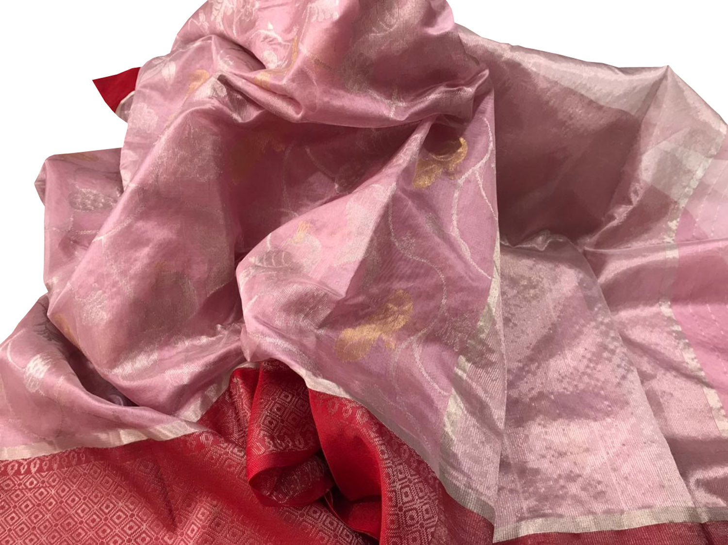 Elegant Pink Chanderi Handloom Silk Saree: A Timeless Classic - Luxurion World