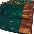 Green Chanderi Handloom Pure Katan Silk Saree - Luxurion World