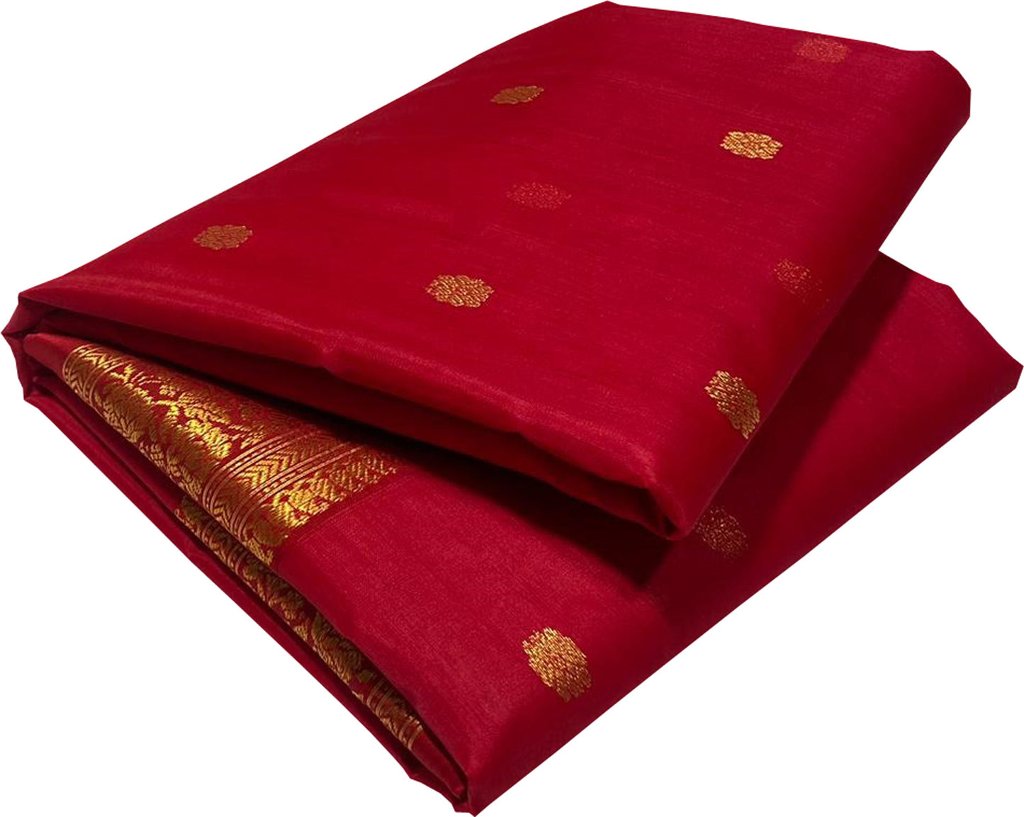 Elegant Red Chanderi Handloom Pure Katan Silk Saree - Luxurion World