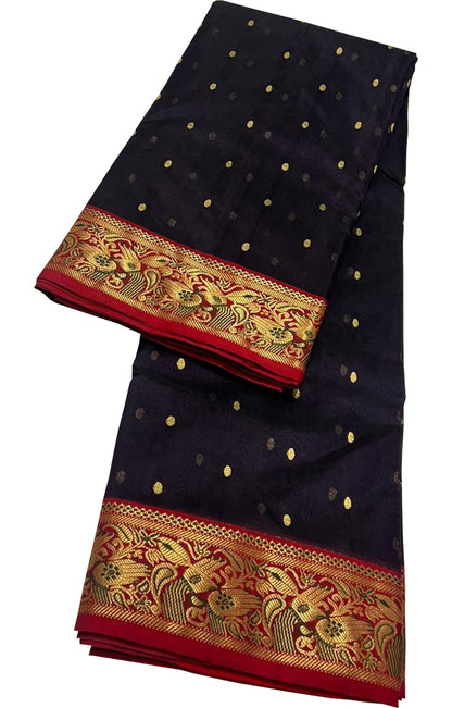 Elegant Purple Chanderi Handloom Pure Katan Silk Saree - Luxurion World