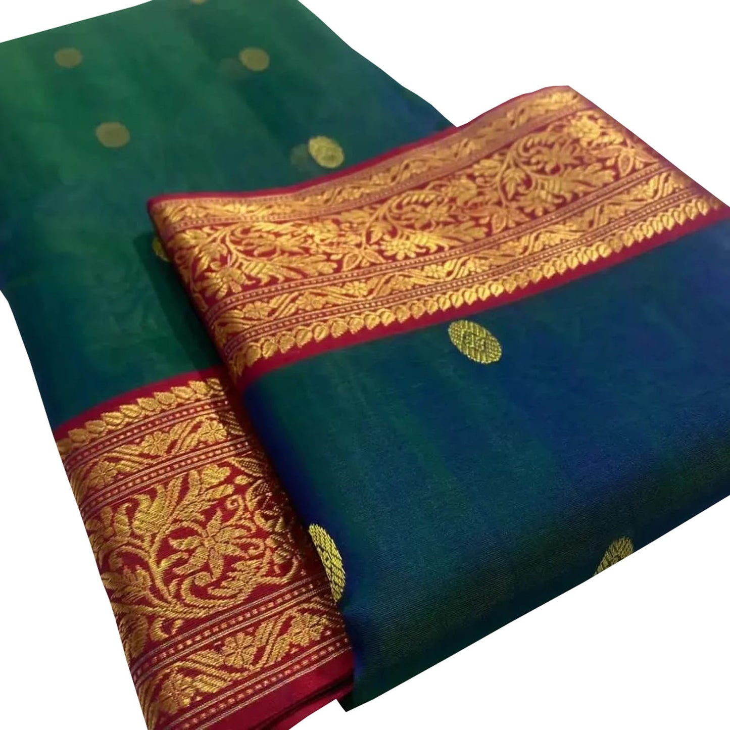 Elegant Blue Chanderi Handloom Pure Katan Silk Saree - Luxurion World