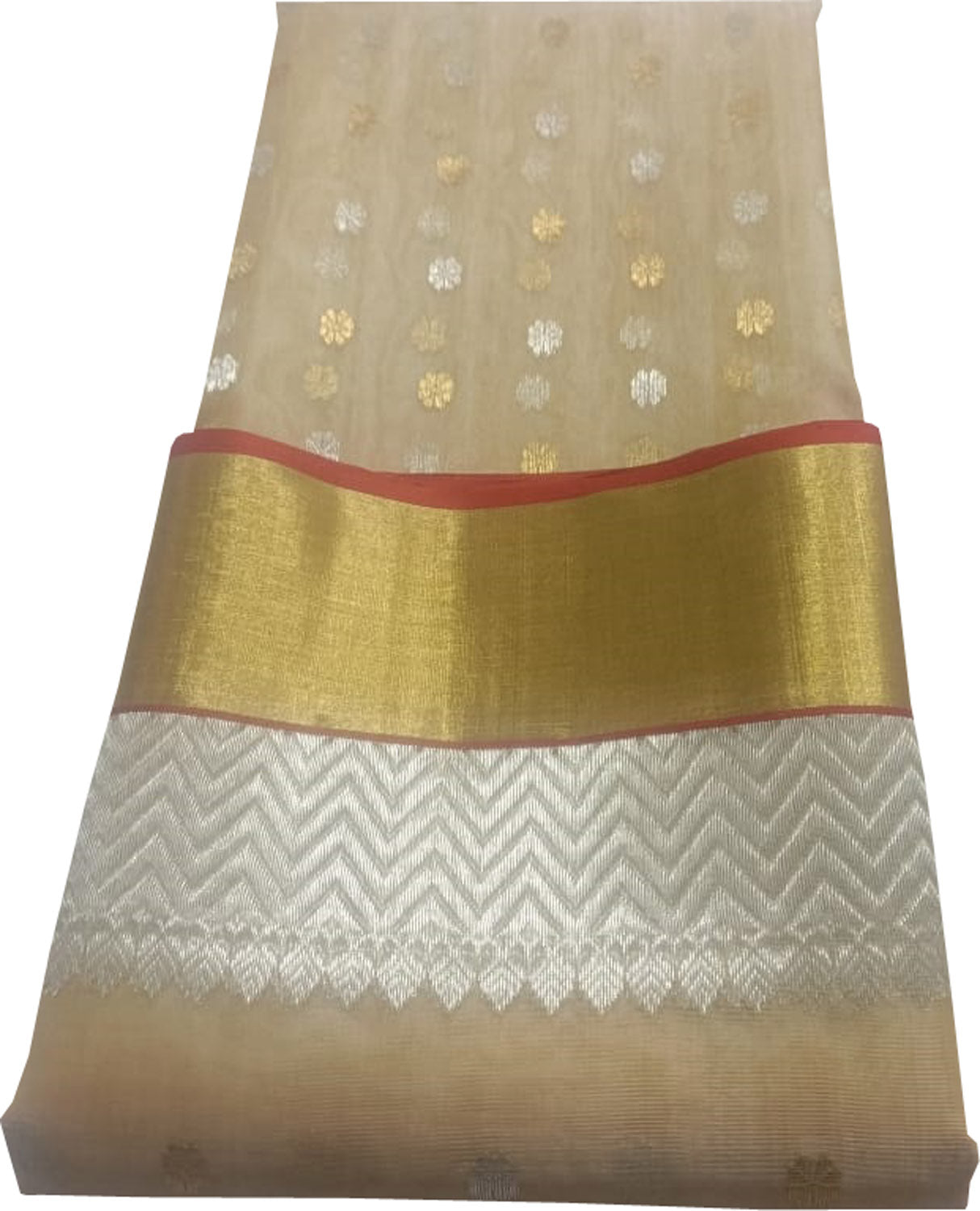 Elegant Pastel Chanderi Handloom Pure Katan Silk Saree - Luxurion World