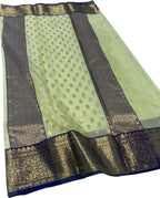 Elegant Green Chanderi Handloom Pure Katan Silk Saree - Luxurion World