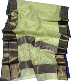 Elegant Green Chanderi Handloom Pure Katan Silk Saree - Luxurion World