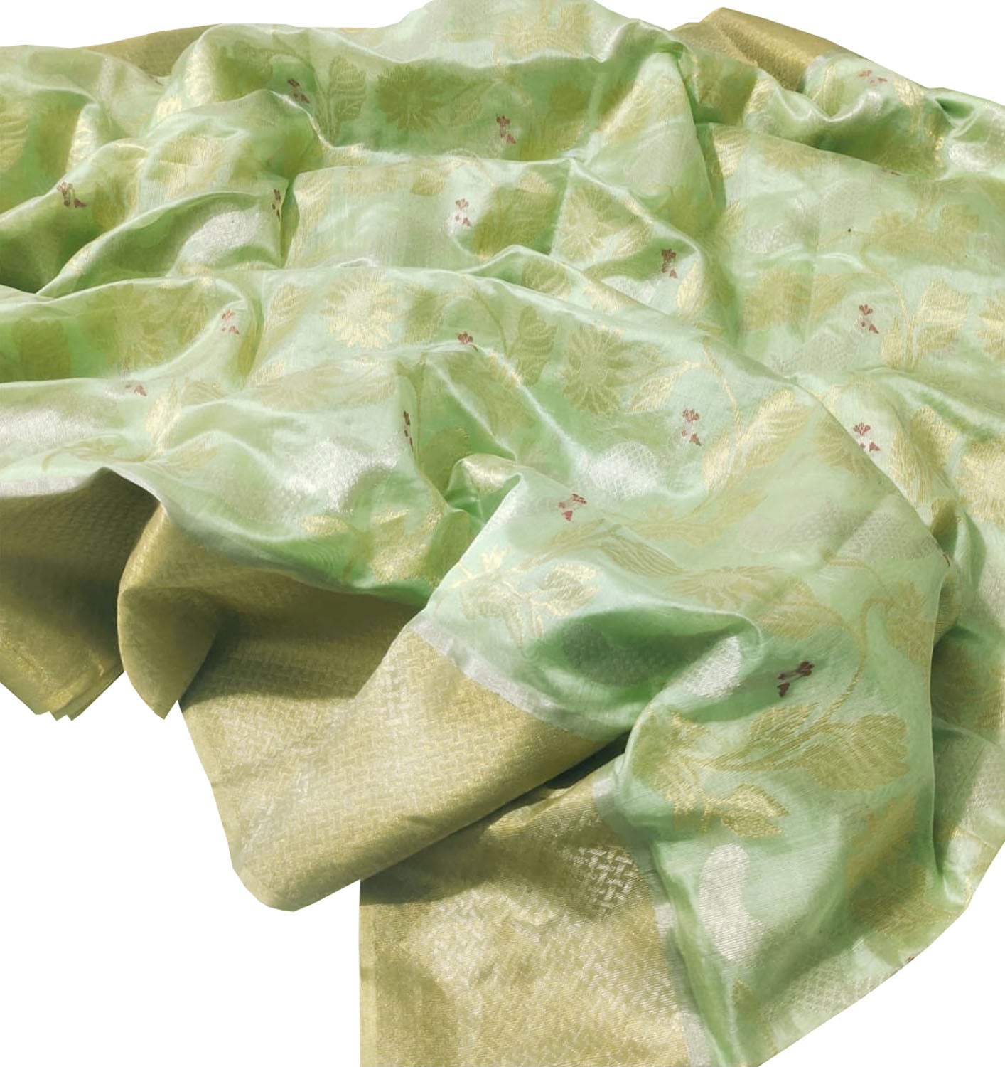 Exquisite Green Chanderi Handloom Pure Silk Saree: A Timeless Elegance - Luxurion World