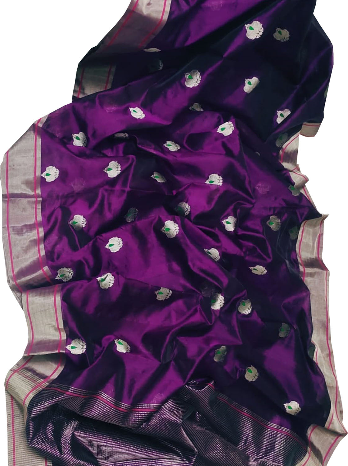 Elegant Purple Chanderi Handloom Silk Saree: A Timeless Classic - Luxurion World