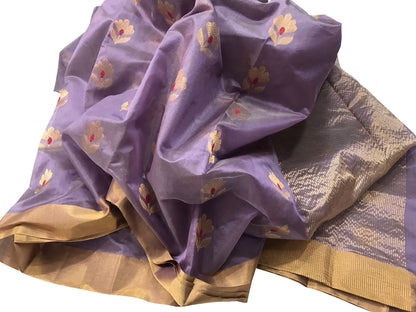 Elegant Purple Chanderi Handloom Silk Saree: A Timeless Classic - Luxurion World