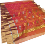 Elegant Orange Chanderi Handloom Silk Saree: A Timeless Classic - Luxurion World