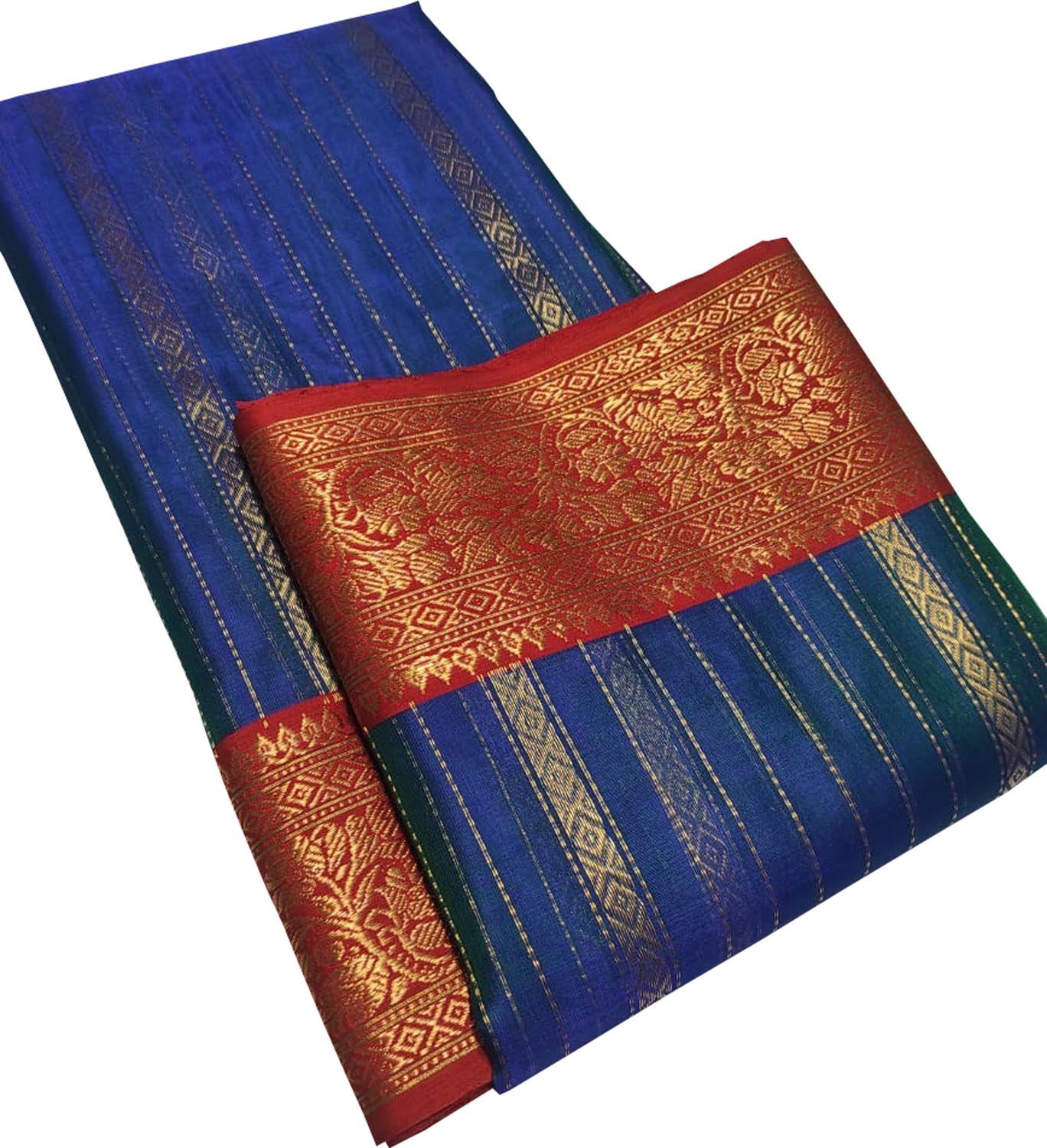 Elegant Blue Chanderi Handloom Katan Silk Saree - Luxurion World