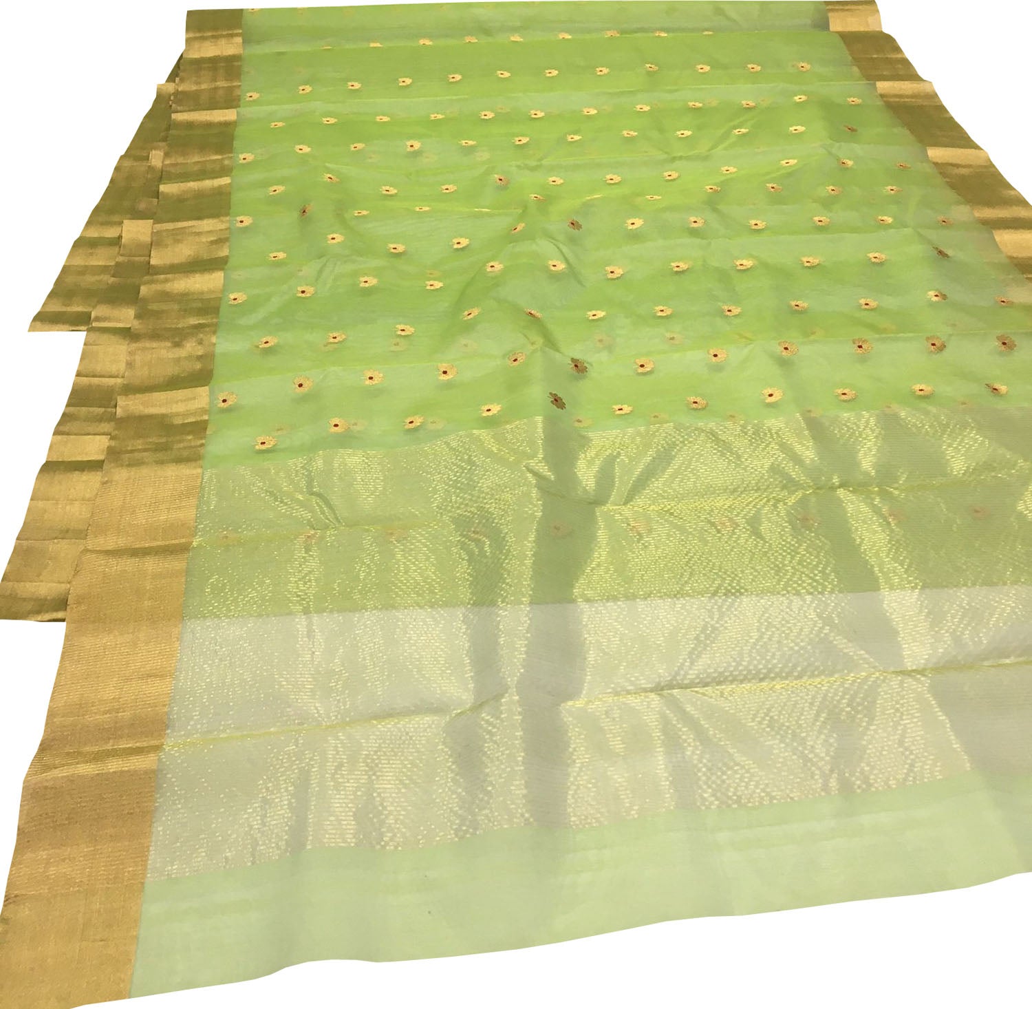Elegant Green Chanderi Handloom Katan Silk Saree - Luxurion World