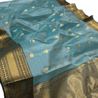 Elegant Blue Chanderi Handloom Katan Silk Saree - Luxurion World