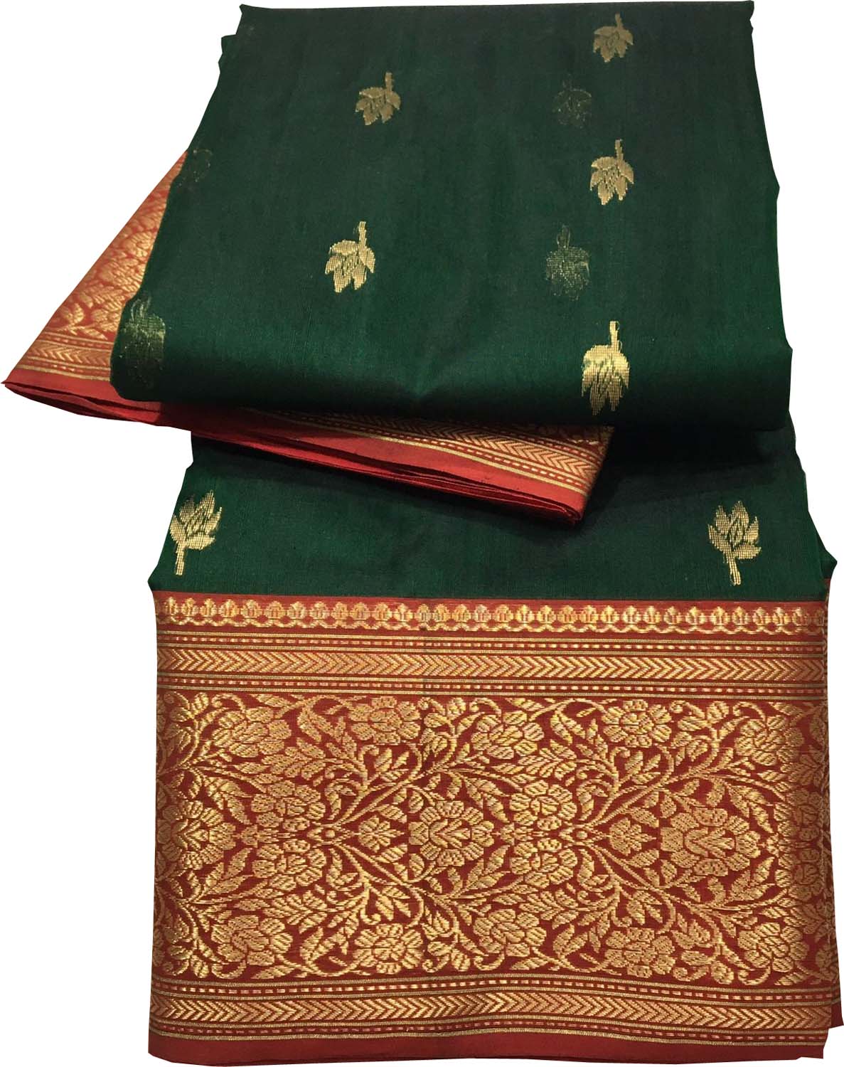 Elegant Green Chanderi Handloom Katan Silk Saree - Luxurion World