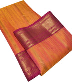 Vibrant Orange & Pink Chanderi Handloom Katan Silk Saree: A Perfect Blend of Elegance & Tradition - Luxurion World