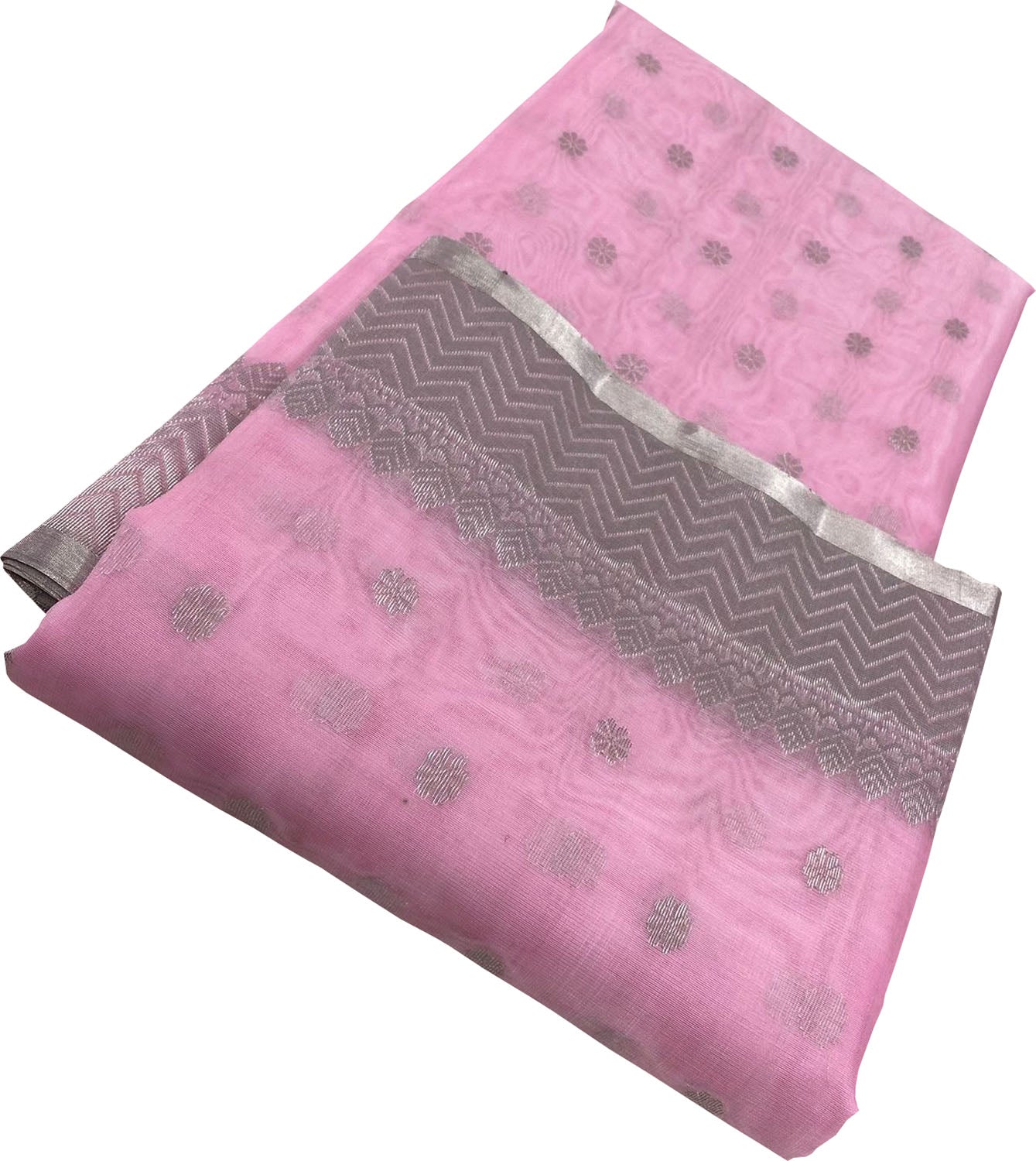 Elegant Pink Chanderi Handloom Katan Silk Saree - Luxurion World