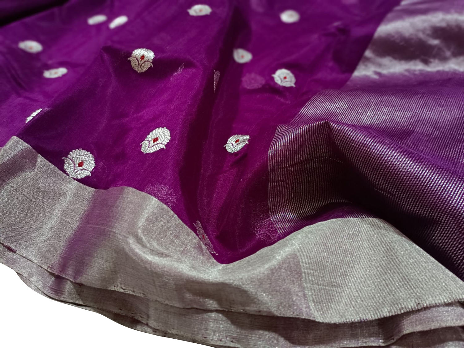 Elegant Purple Chanderi Handloom Pure Silk Saree: A Timeless Classic - Luxurion World
