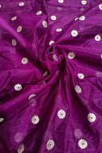 Elegant Purple Chanderi Handloom Pure Silk Saree: A Timeless Classic - Luxurion World
