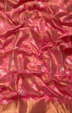 Elegant Pink Chanderi Handloom Pure Silk Saree - Luxurion World