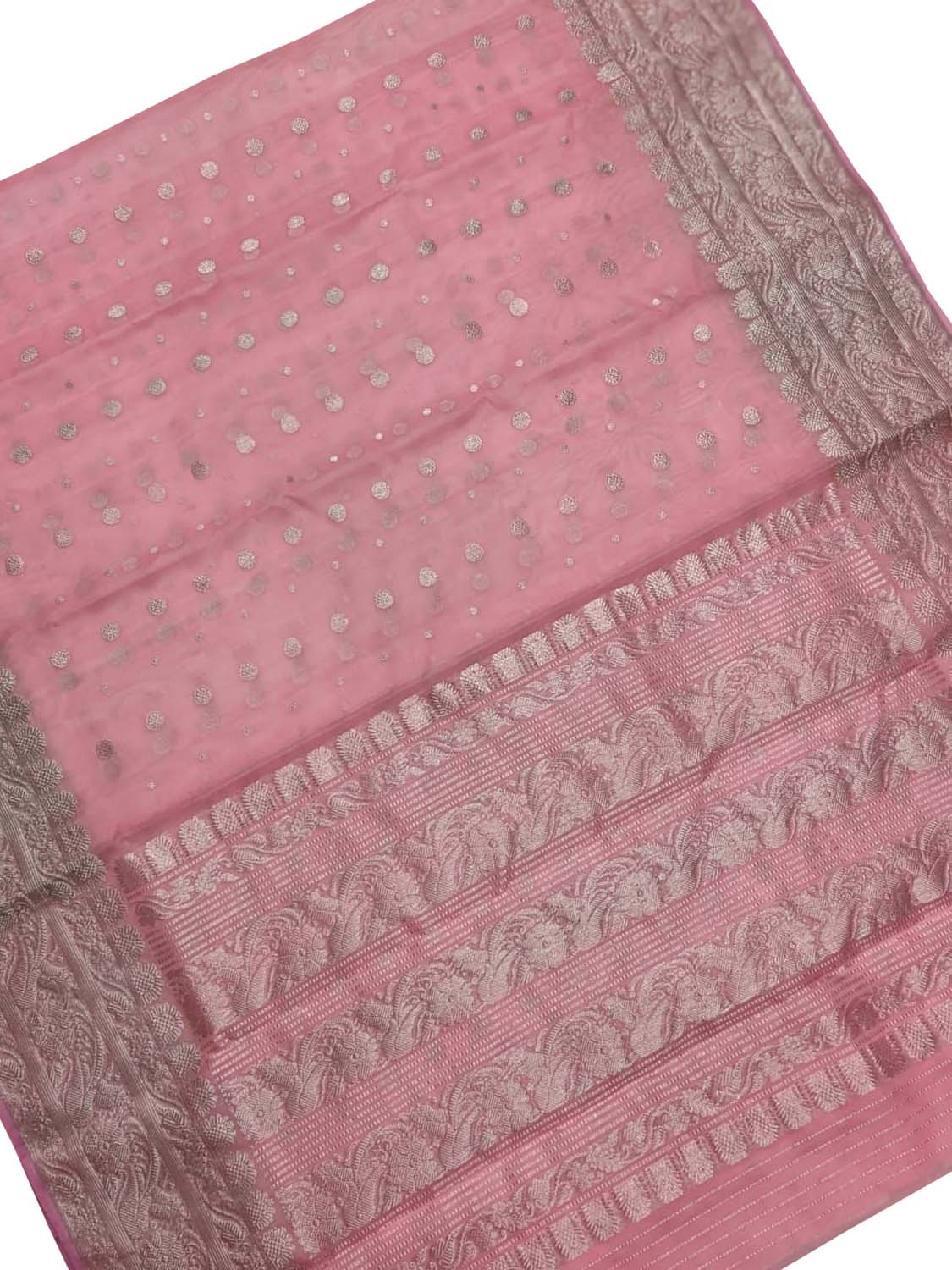 Stunning Pink Chanderi Handloom Katan Silk Saree - Luxurion World