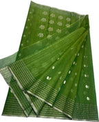 Green Chanderi Handloom Pure Katan Silk Saree - Elegant and Luxurious - Luxurion World