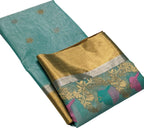 Blue Chanderi Handloom Pure Katan Silk Saree - Luxurion World