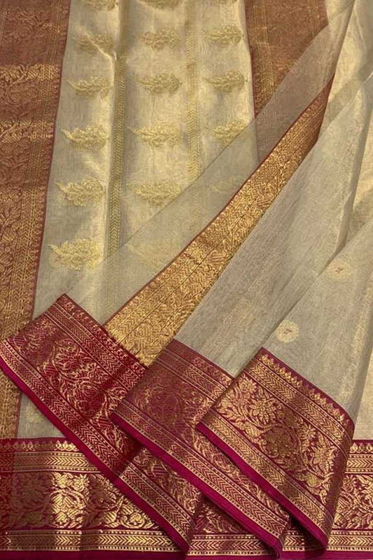 Pastel Chanderi Handloom Katan Silk Saree - Luxurion World