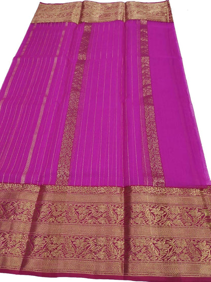 Exquisite Pink Chanderi Handloom Katan Silk Saree - Luxurion World