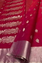 Beautiful Pink Chanderi Handloom Silk Saree - Luxurion World