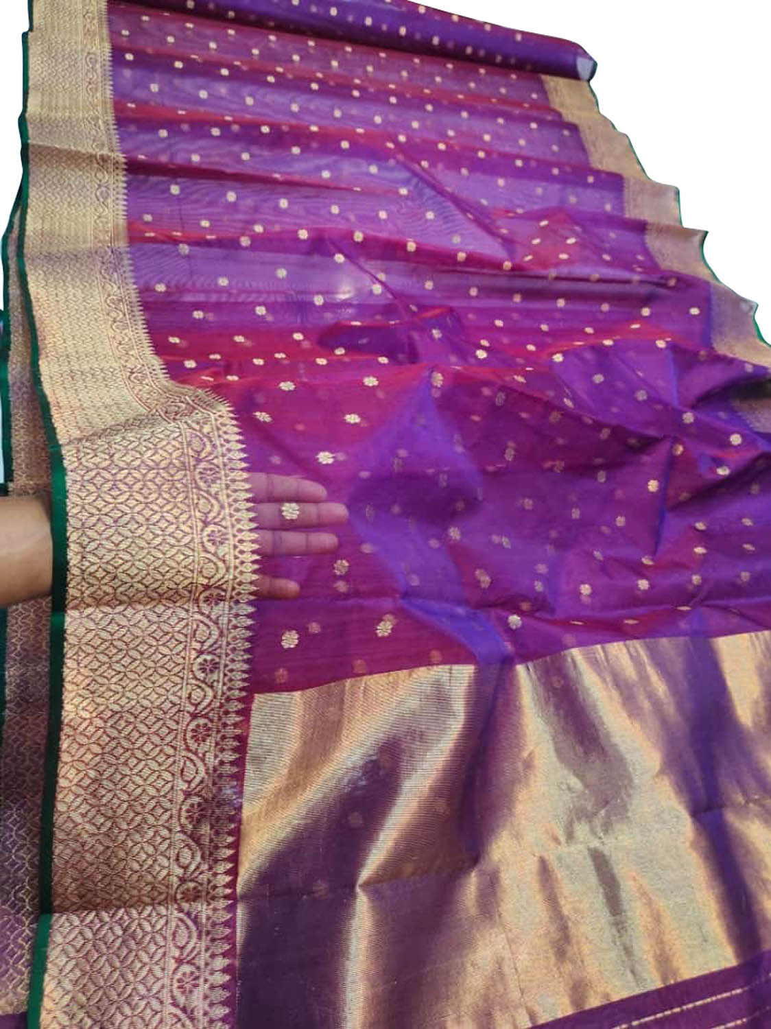 Elegant Purple Chanderi Handloom Silk Saree - Luxurion World