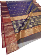 Elegant Purple Chanderi Silk Saree - Handloom Beauty - Luxurion World