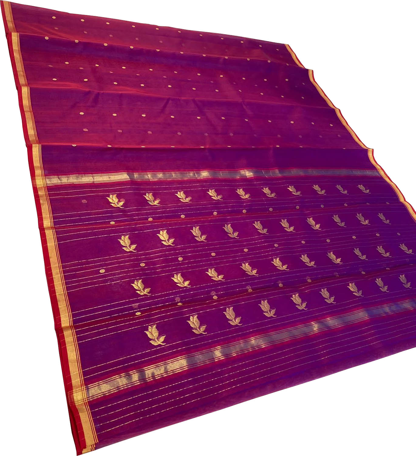 Beautiful Pink Chanderi Handloom Silk Saree - Luxurion World