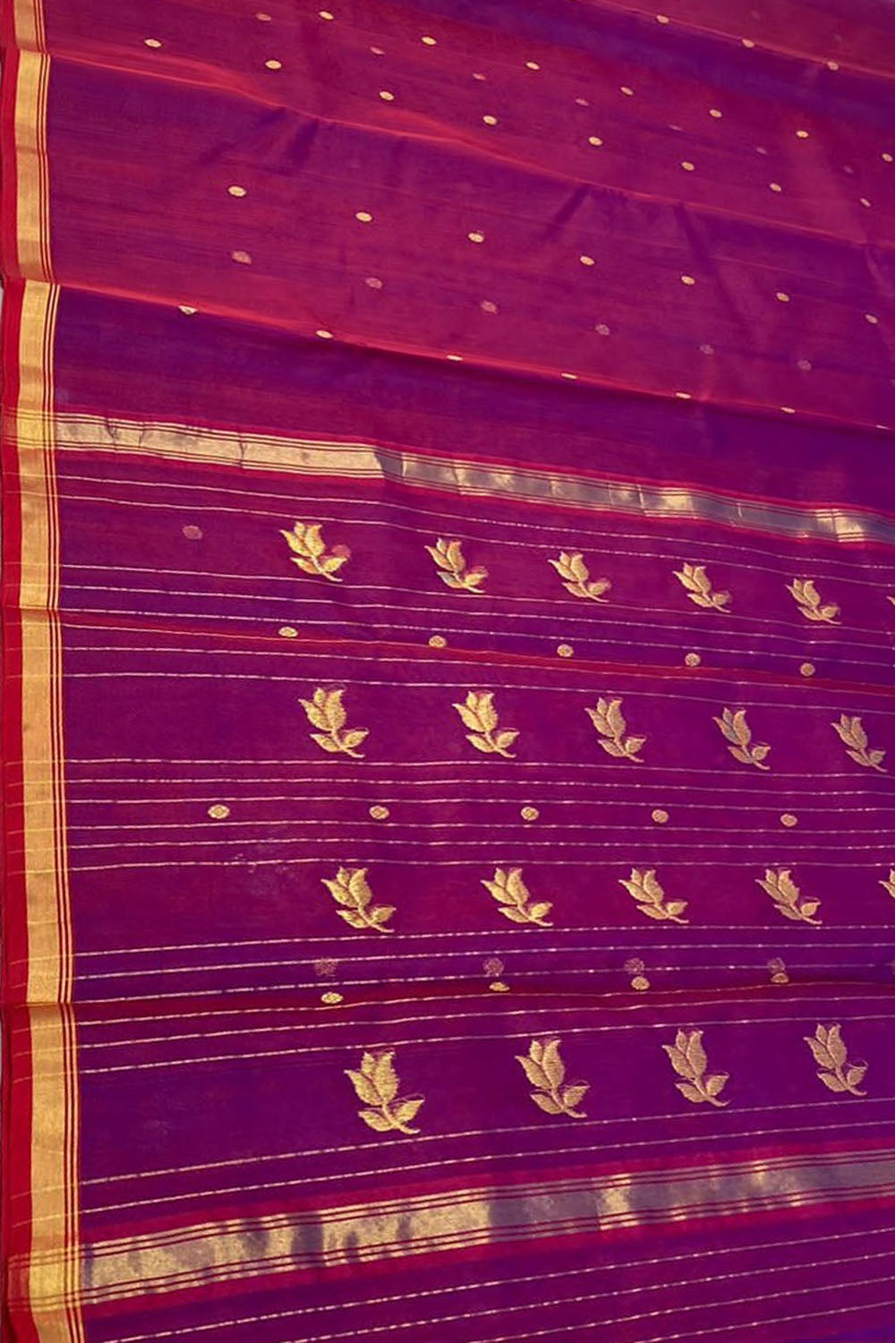 Beautiful Pink Chanderi Handloom Silk Saree - Luxurion World