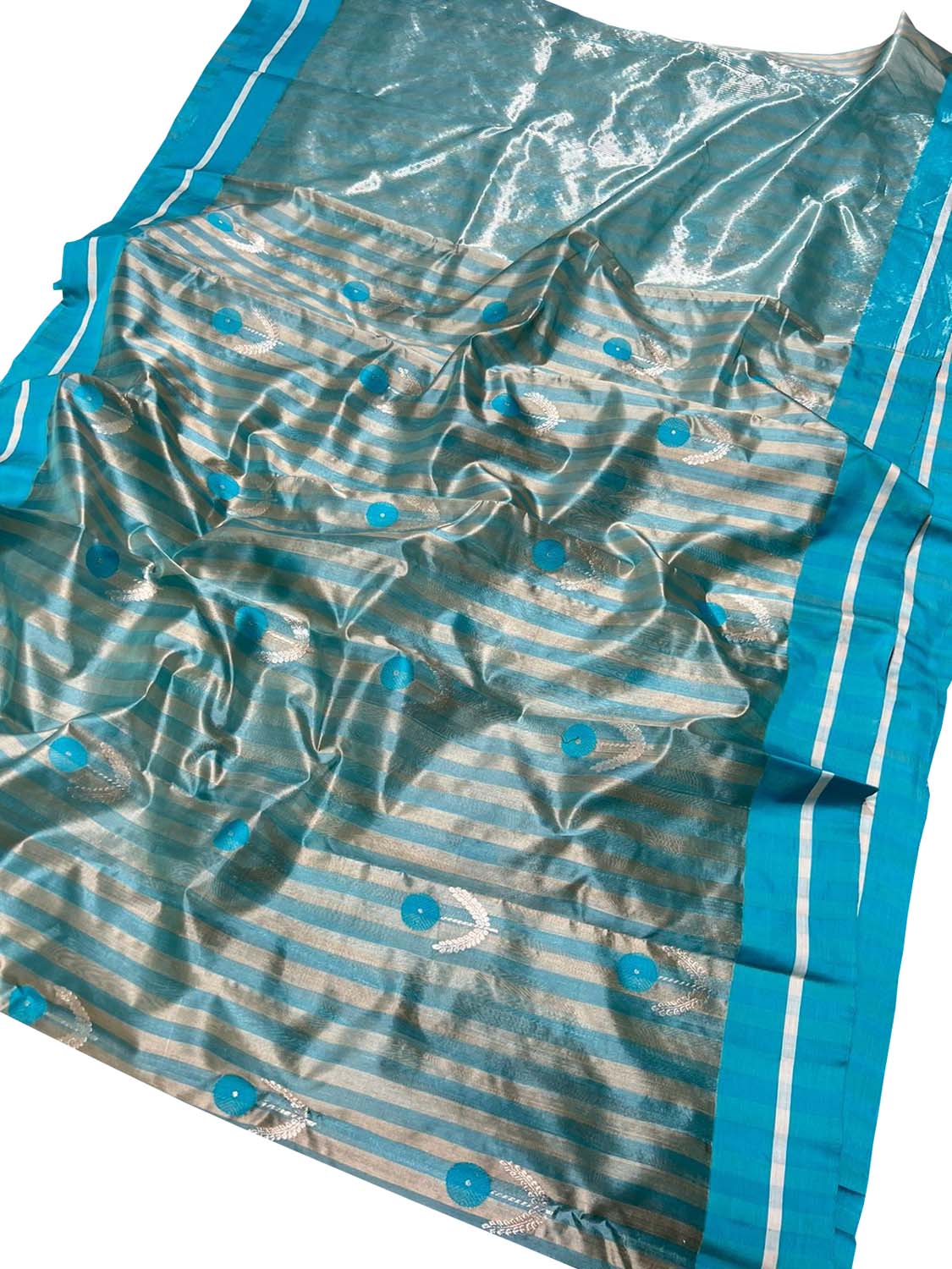 Blue Chanderi Handloom Silk Saree - Elegant and Pure - Luxurion World